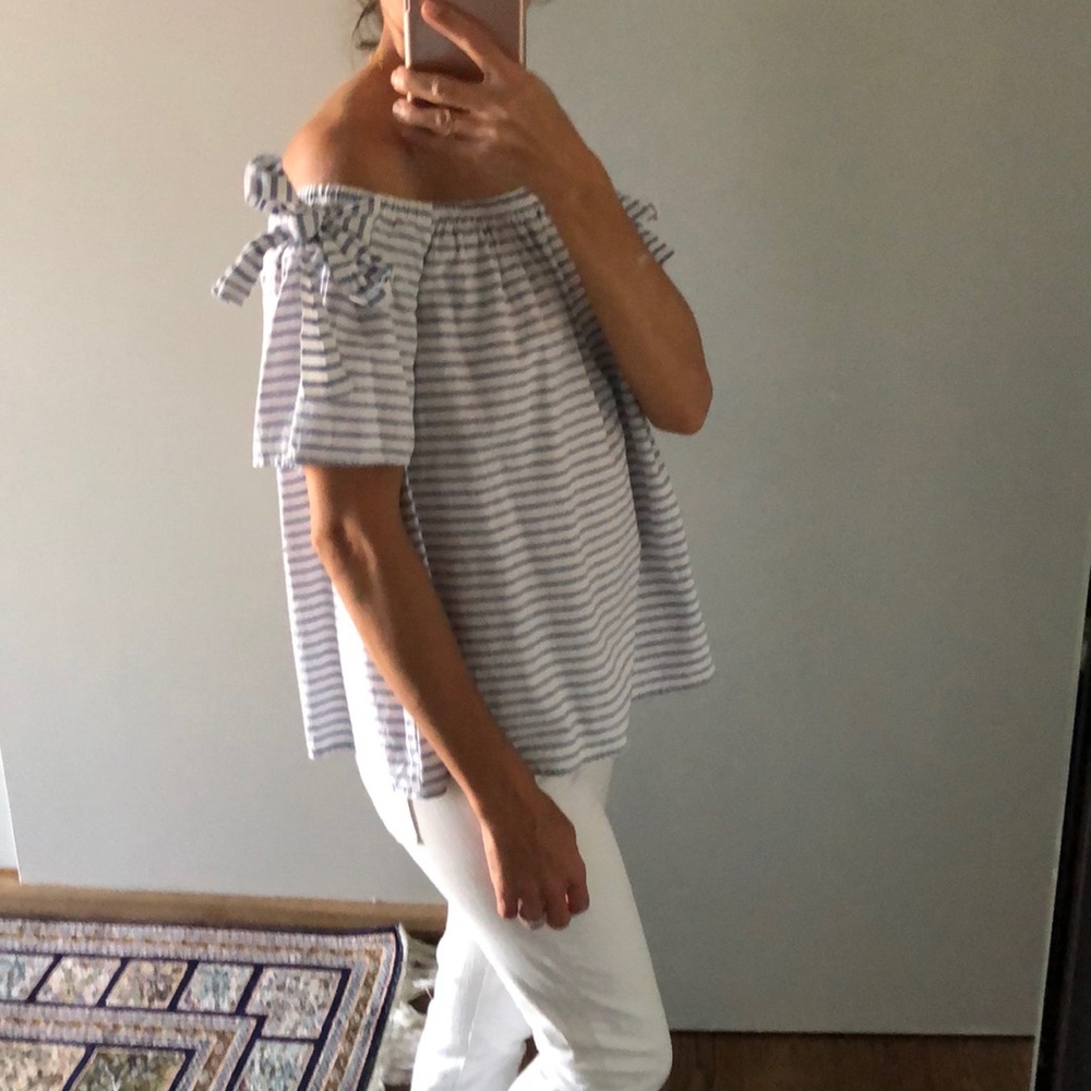 Chambray off the shoulder top